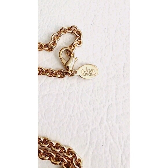 Joan Rivers Gold Tone Enamel USA Flag Patriotic Egg Pendant Necklace 32" - Picture 6 of 7